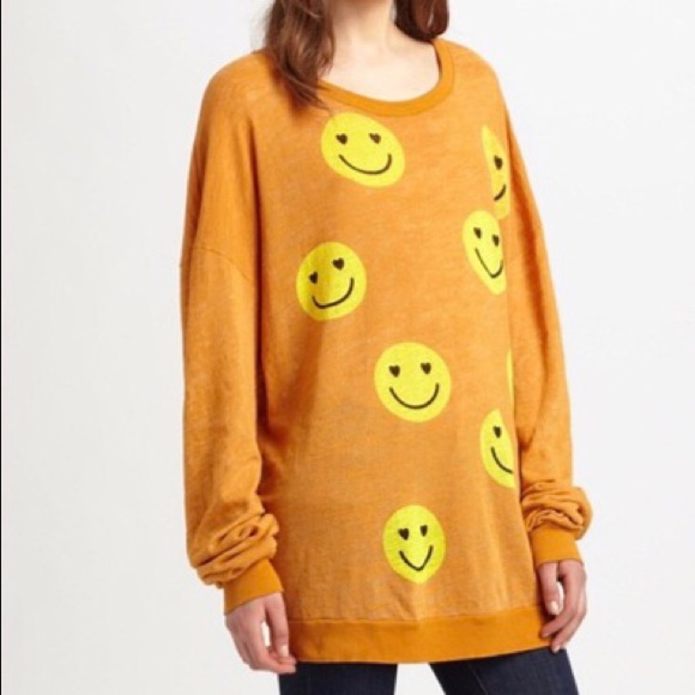 Wildfox All Smiles barefoot gold sweater sz XS